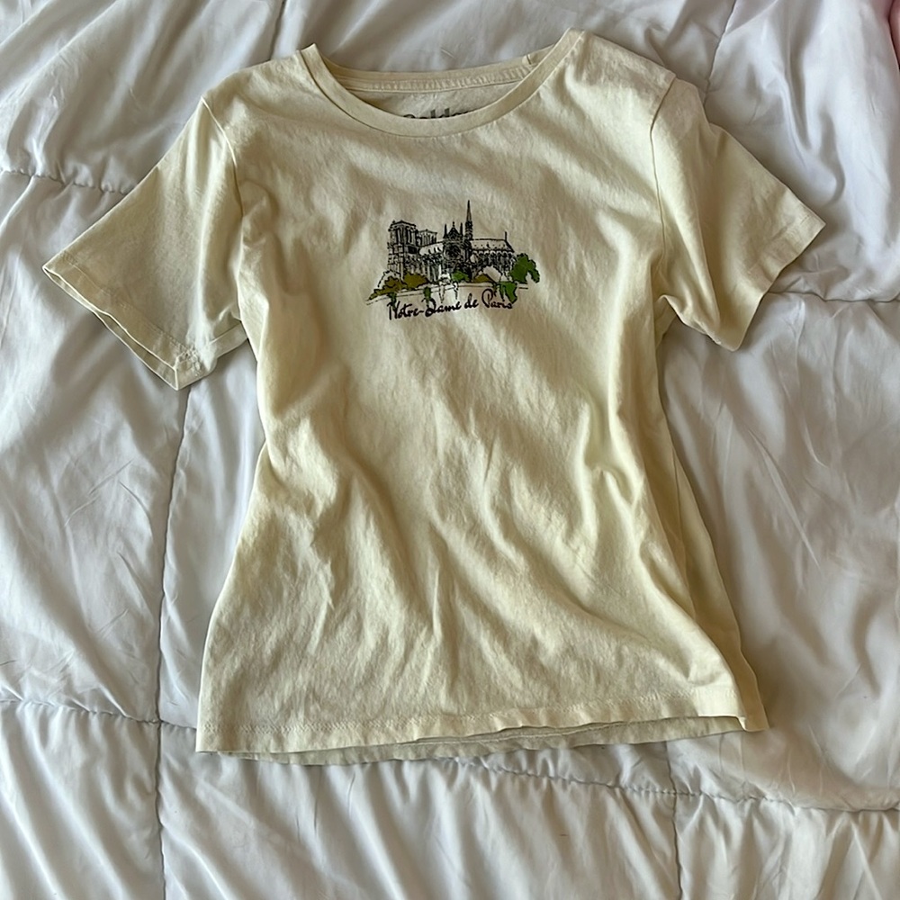 pastel yellow pacsun golden hour baby tee, size small